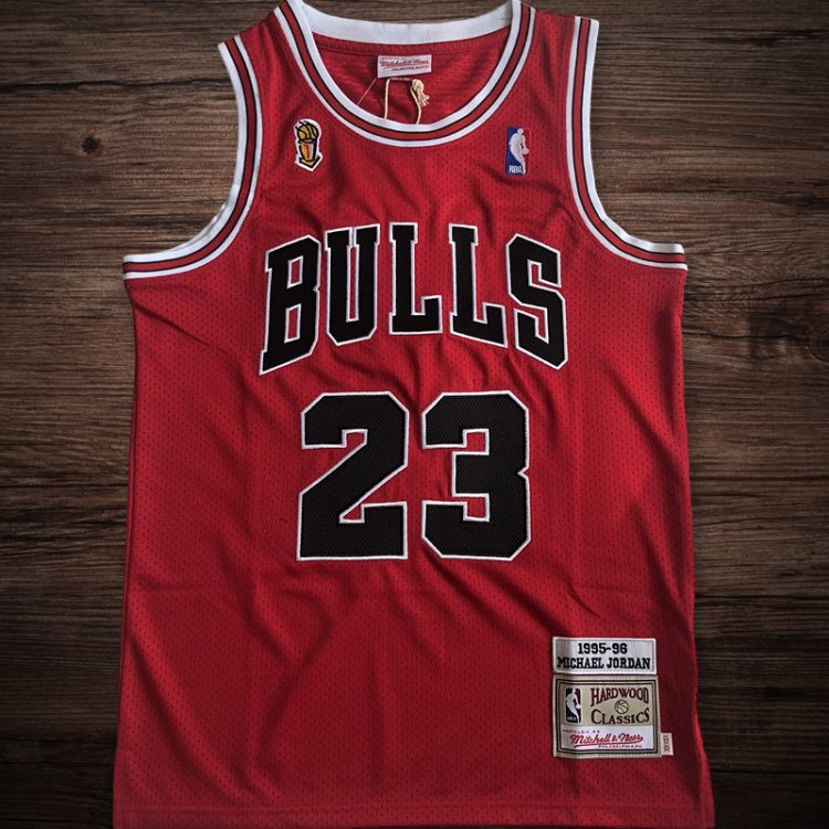 Men's Chicago Bulls 1995-96 Champion #23 Michael Jordan Jersey