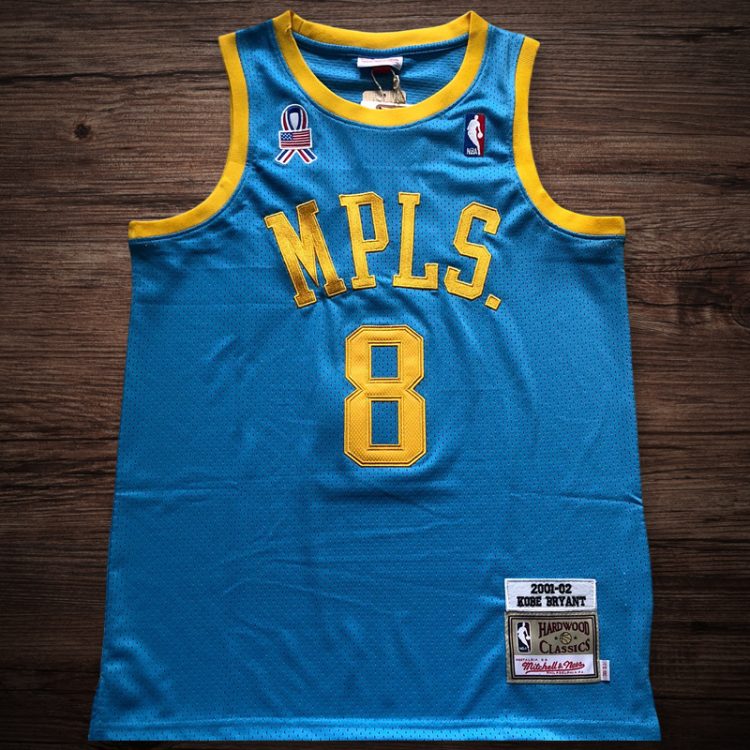 Men's 2001-02 MPLS. #8 Kobe Bryant blue jersey