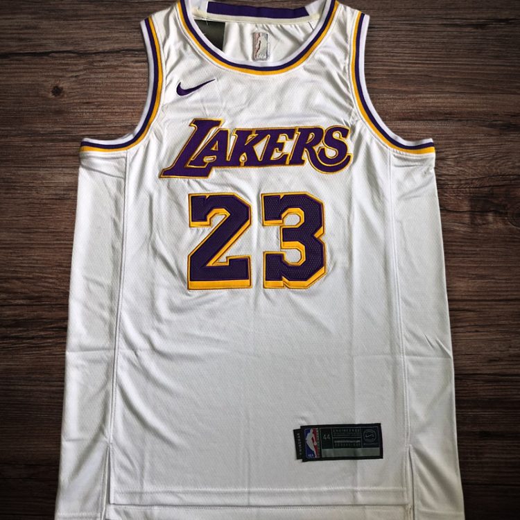 Men's Los Angeles Lakers #23 James white jersey