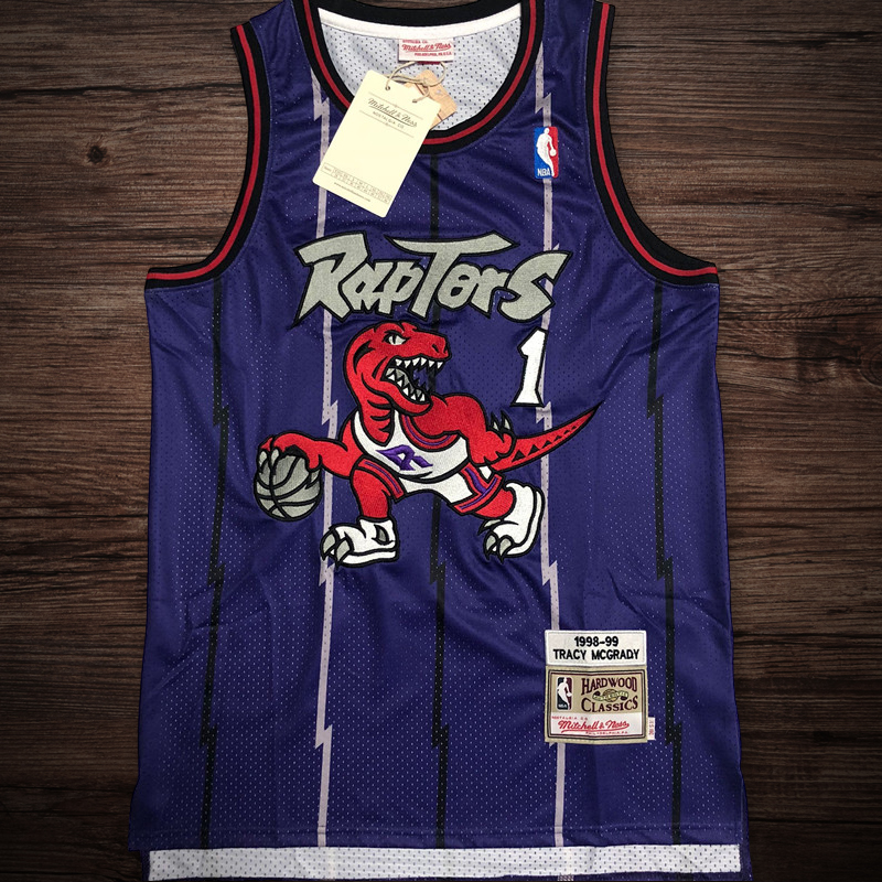 Men's Toronto Raptors 1998-99 #1 Tracy McGrady Jersey purple