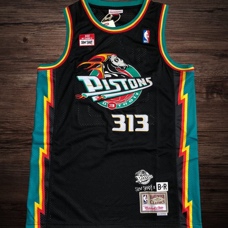 Men's Eminem x Br Remix Shady Detroit Pistons Jersey