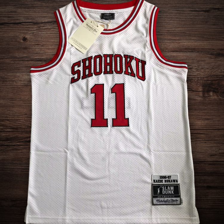Men's Slam Dunk 1996/97 #11 Rukawa White Jersey