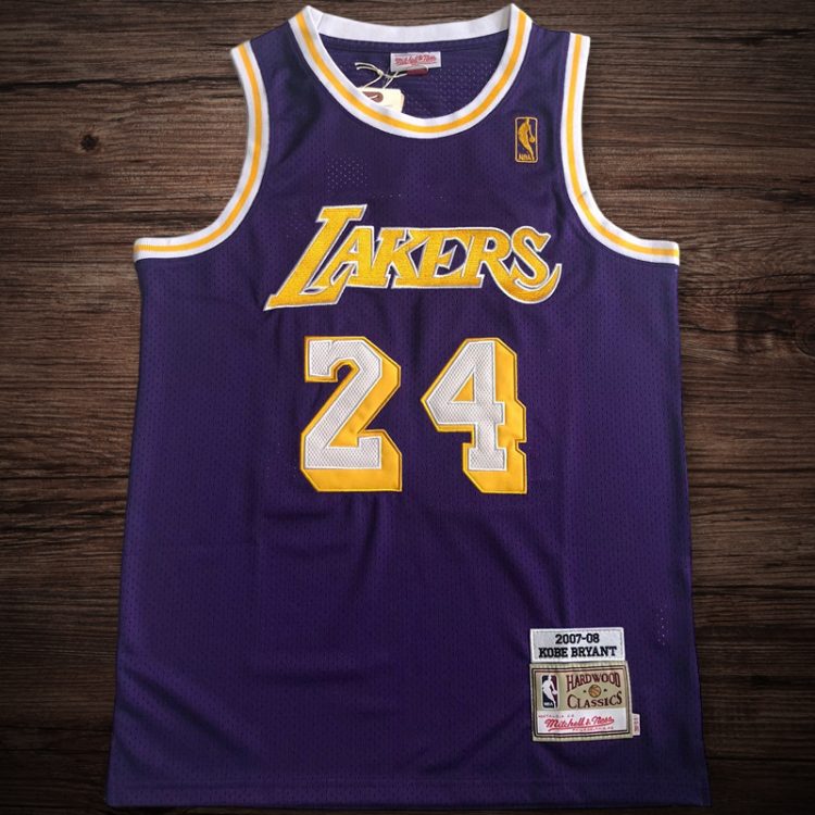 Men's Los Angeles Lakers 2007-08 #24 Kobe Bryant Purple Jersey