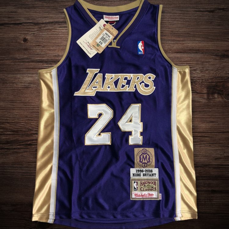 Men's Los Angeles Lakers 1996-2016 Hall of Fame #24 Kobe Bryant Jersey Purple