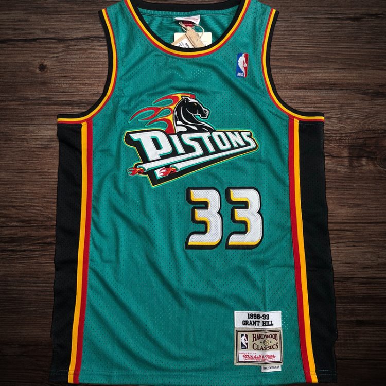 Men's Detroit Pistons 1998-99 #33 Grant Hill Jeresy