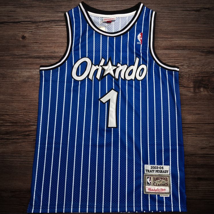 Men's Orlando Magic 2003-04 #1 Tracy McGrady blue jersey