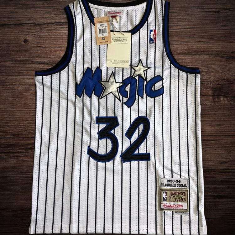 Men's Orlando Magic 1993-94 #32 Shaquille O'neal Jersey White