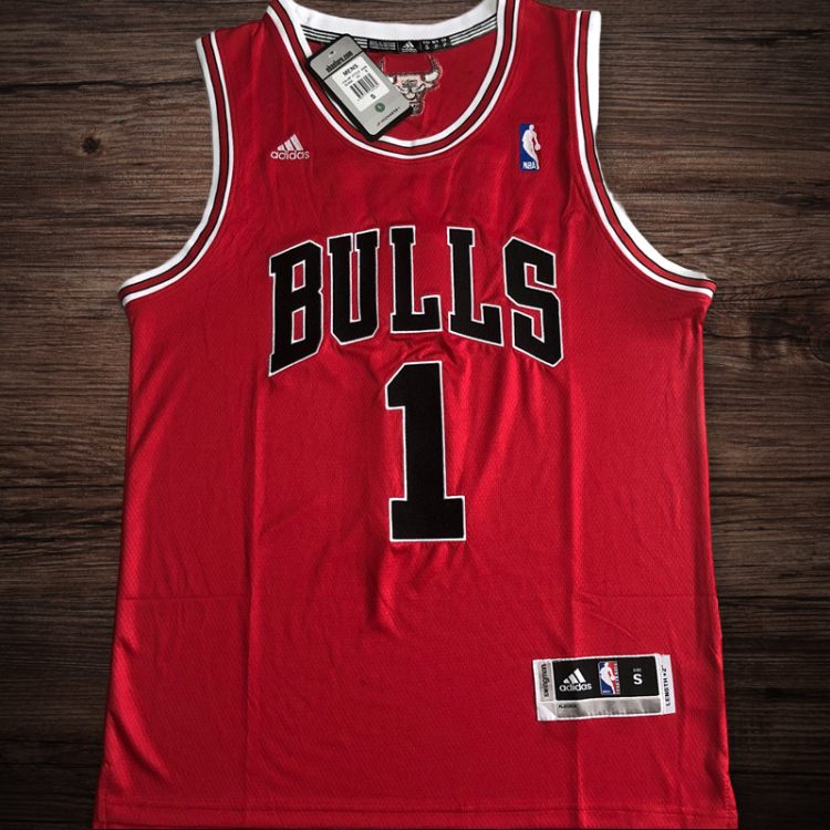 Men's Chicago Bulls #1 Derrick Rose Jersey Red