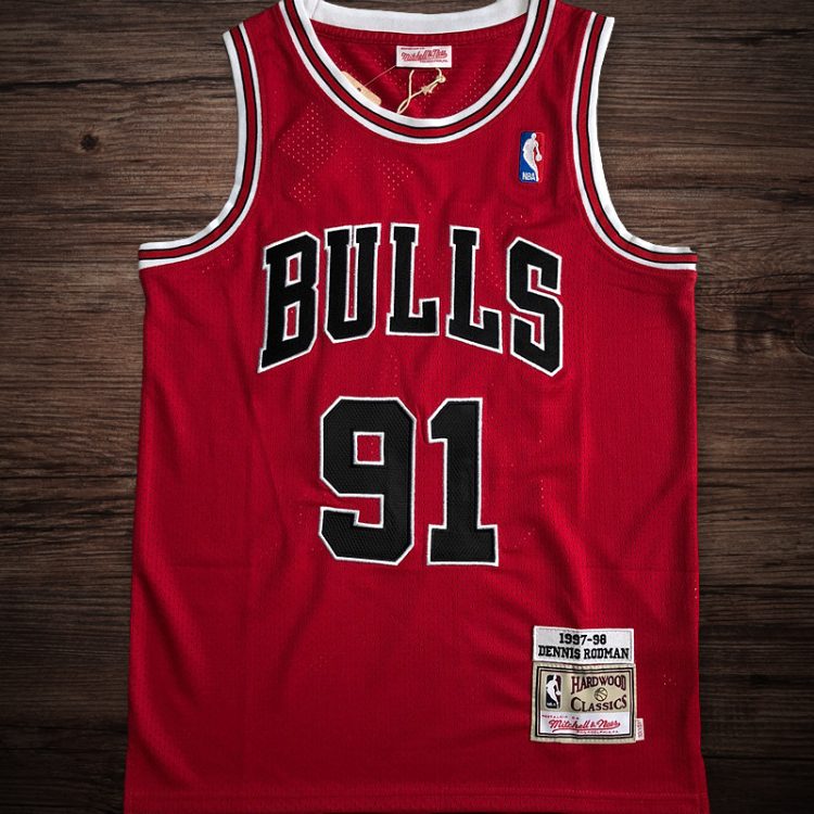 Men's Chicago Bulls 1997-98 #91 Dennis Rodman Jersey