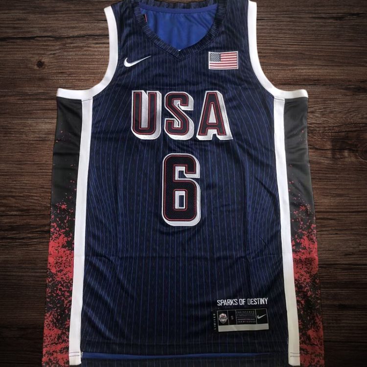 Men's 2024 Olympics Team USA #6 James Navy Jersey