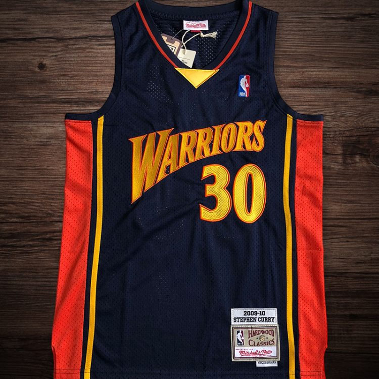 Men's Golden State Warriors 2009-10 #30 Stephen Curry Jersey in Navy