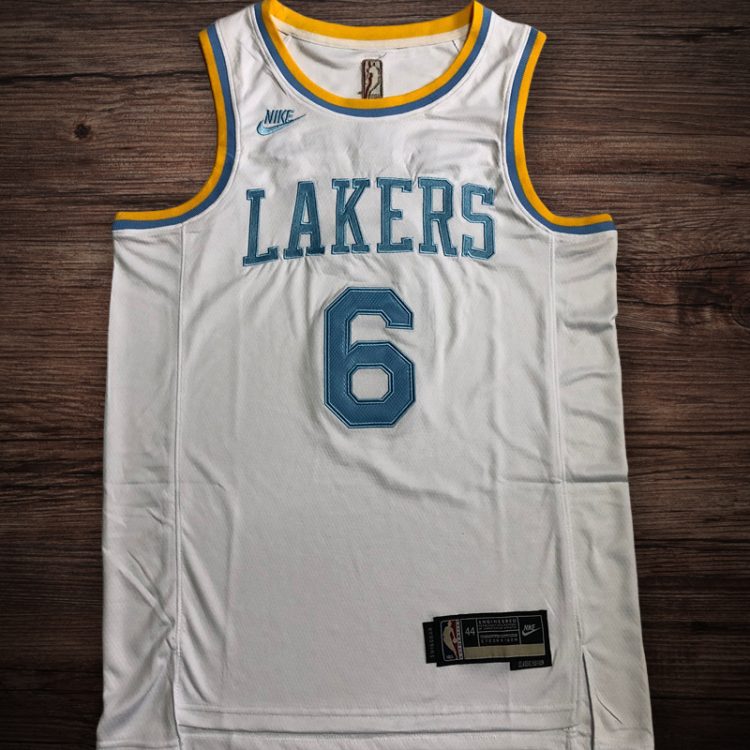 Men's Los Angeles Lakers 2023 #6 Lebron James White Jersey
