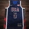 Men's 2024 Olympics Team USA #5 Edwards Navy Jersey