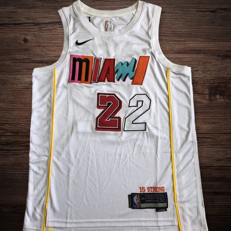 Men's Miami Heat City Edition #22 Butler White Jersey