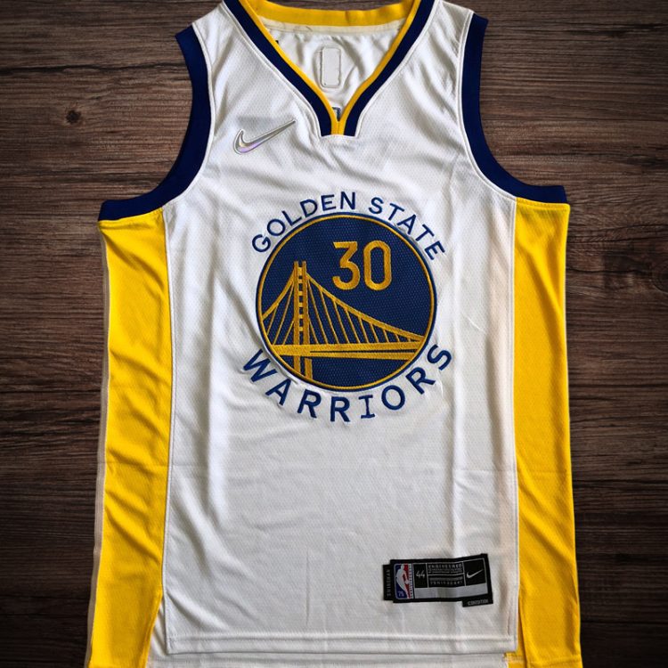 Men's Golden State Warriors #30 Curry 75th anniversary Jersey White