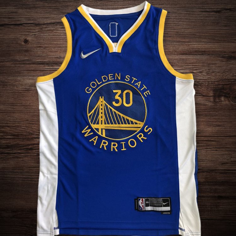 Men's Golden State Warriors #30 Curry 75th anniversary Jersey Blue