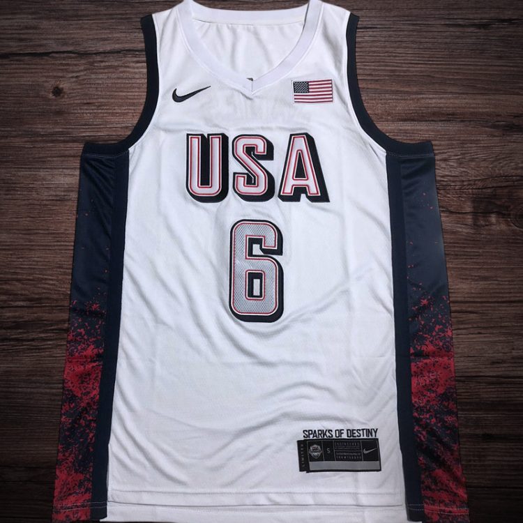 Men's 2024 Olympics Team USA #6 James White Jersey