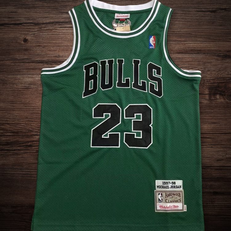 Men's Chicago Bulls 1997-98 #23 Jordan Green Jersey