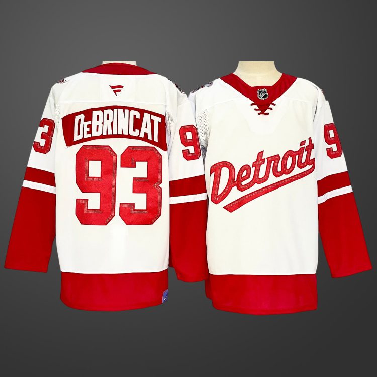 #93 Alex DeBrincat White Detroit Red Wings Jersey