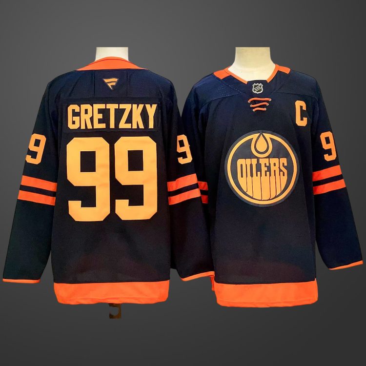 #99 Wayne Gretzky Edmonton Oilers Navy Blue Hockey Jersey