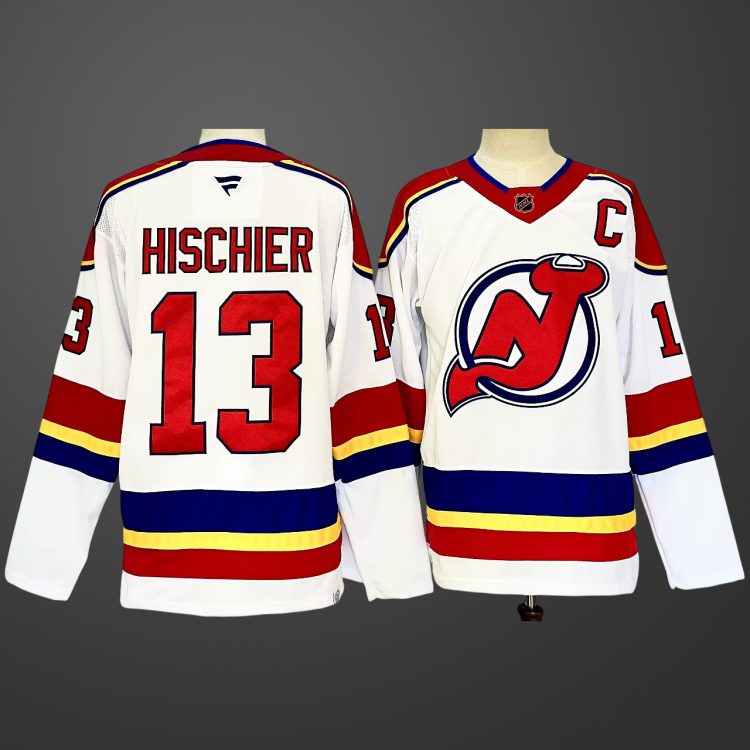 New Jersey Devils #13 Nico Hischier White Jeresy