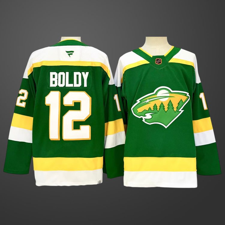 #12 Matthew Boldy Minnesota Wild Jersey Green