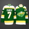 #7 Brock Faber Minnesota Wild Jersey Green