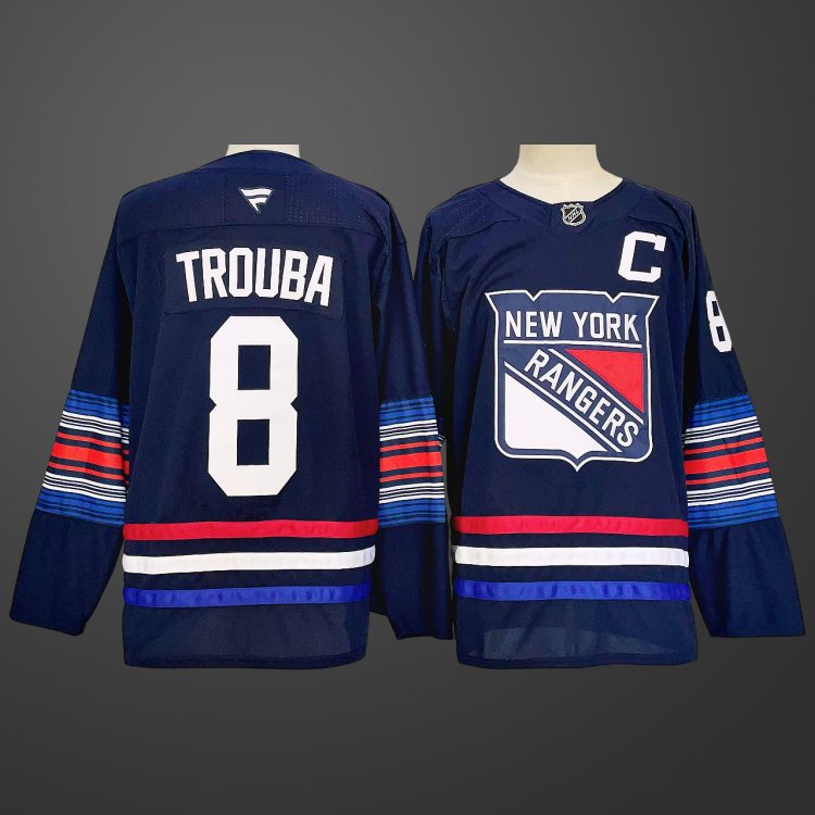 New York Rangers #8 Jacob Trouba Navy Hockey Jersey
