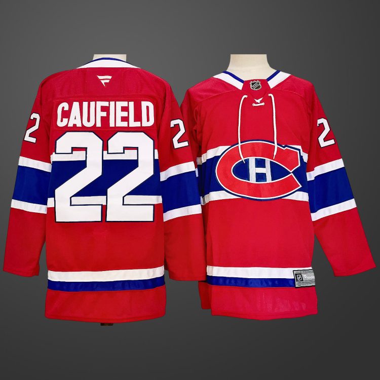 #22 Cole Caufield Red Montreal Canadiens Jersey
