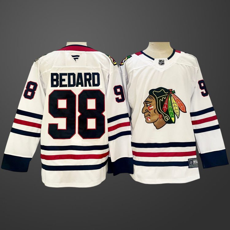 #98 Connor Bedard Chicago Blackhawks White Jersey