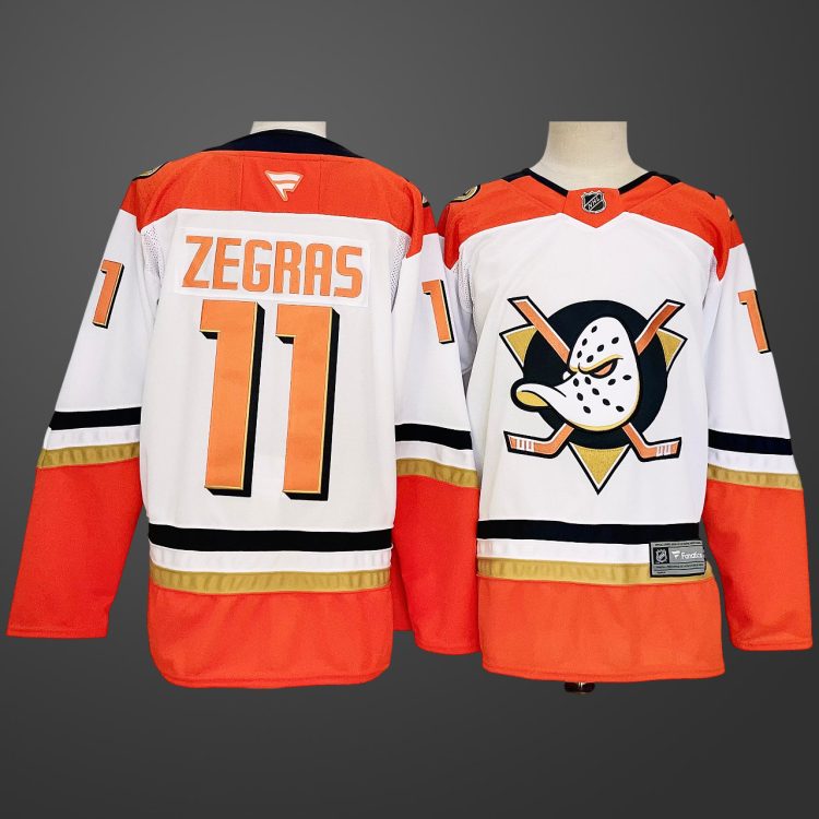 #11 Trevor Zegras Anaheim Ducks Jersey White