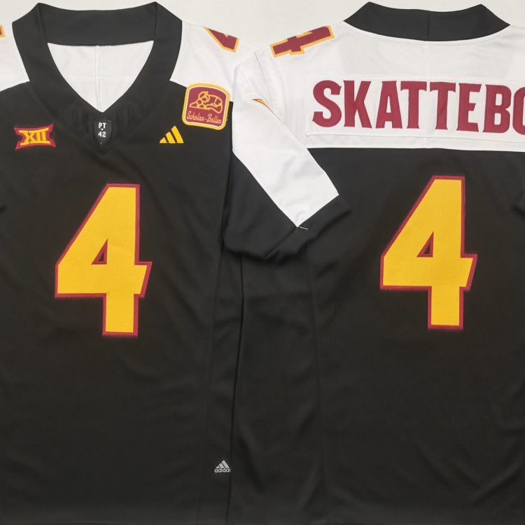 Arizona Sun Devils Black White #4 SKATTEBO Stitched Jersey