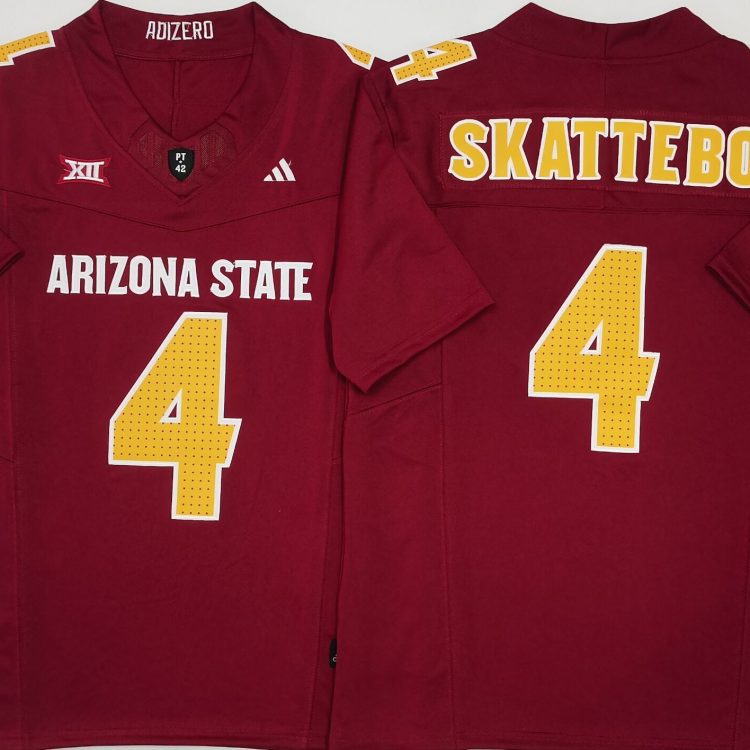 Arizona Sun Devils Red #4 SKATTEBO Stitched Jersey