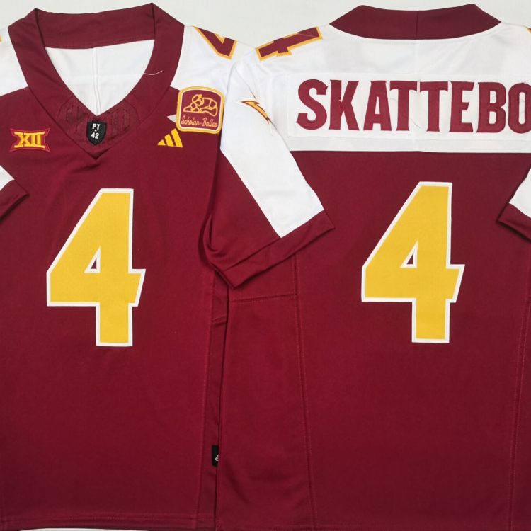 Arizona Sun Devils Red White #4 SKATTEBO Stitched Jersey
