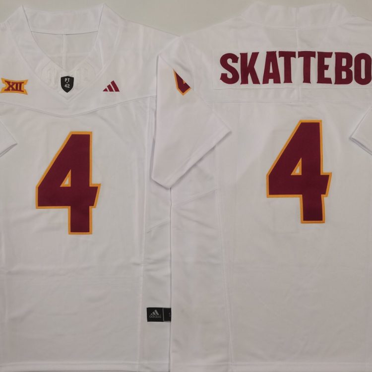 Arizona Sun Devils White #4 SKATTEBO Stitched Jersey