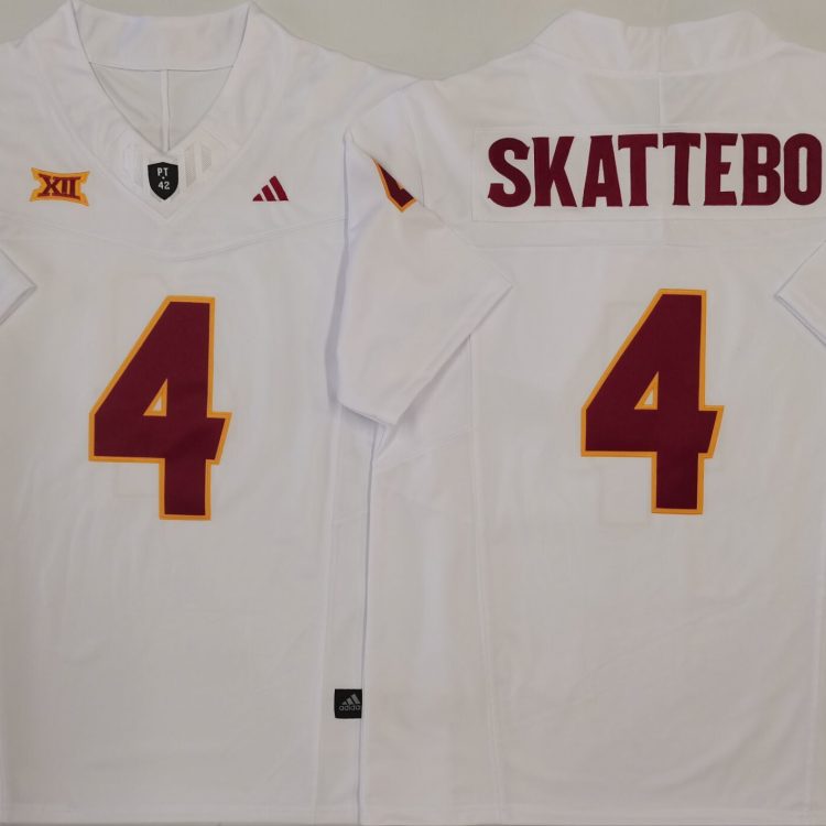 Arizona Sun Devils White #4 SKATTEBO Stitched Jersey