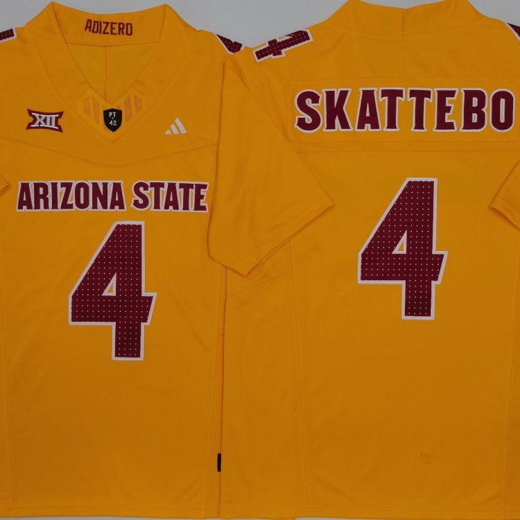 Arizona Sun Devils Yellow #4 SKATTEBO Stitched Jersey