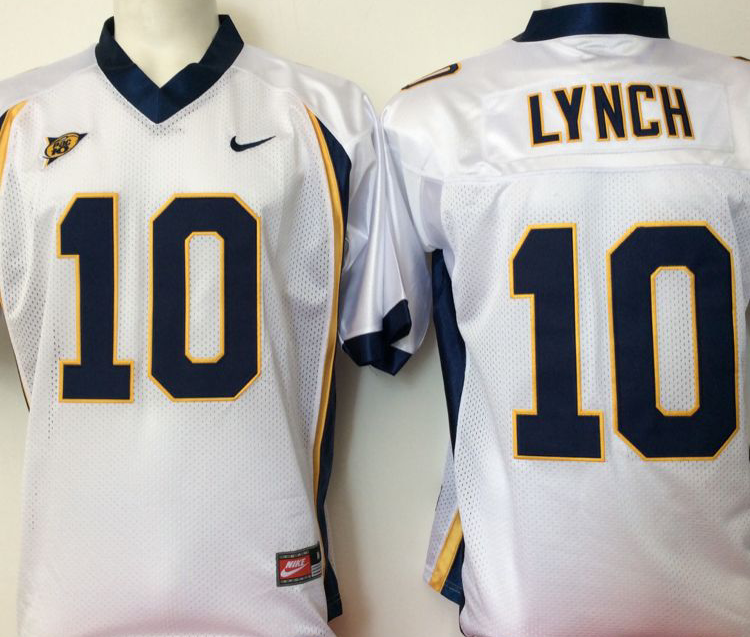 California Golden Bears White #10 LYNCH Stitched Jersey