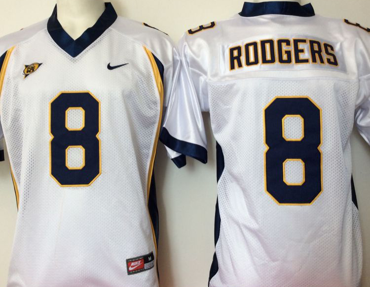 California Golden Bears White #8 RODGERS Stitched Jersey