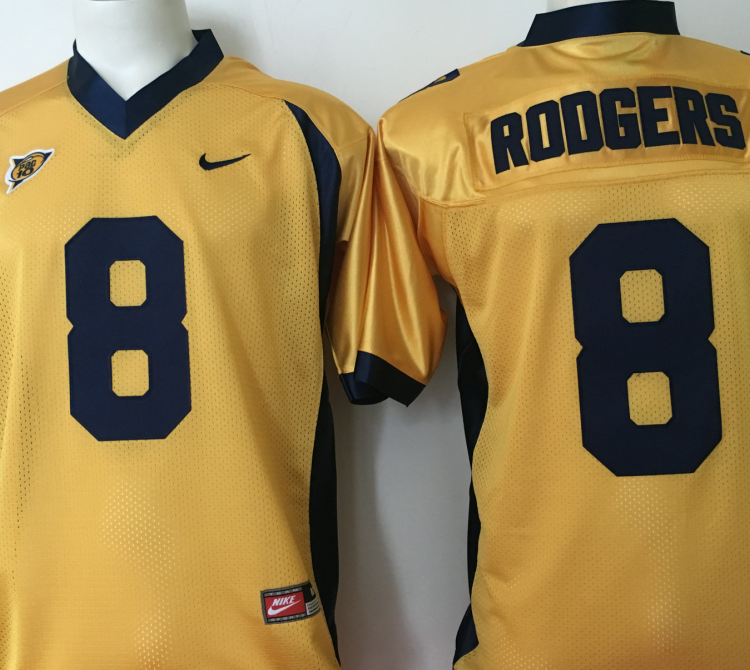 California Golden Bears YELLOW #8 Stitched Jersey