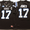 Duke Blue Devils Black #17 JONES Stitched Jersey