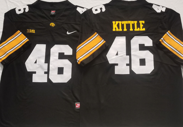 Iowa Hawkeyes Black #46 KITTLE Stitched Jersey