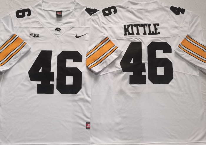 Iowa Hawkeyes White #46 KITTLE Stitched Jersey