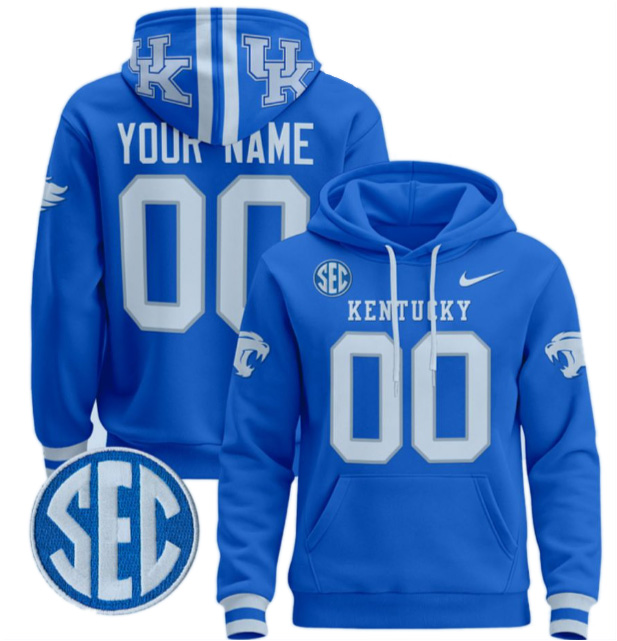 Unisex Custom Kentucky Wildcats Football Hoodie All Stitched