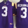 LSU Tigers #3 Purple Beckham JR. Stitched Jersey