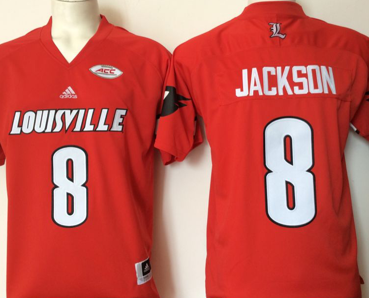 Louisville Cardinals Red #8 Jackson Stitched Jersey