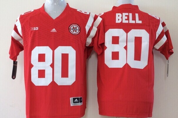 Nebraska Huskers #80 Bell Red Stitched Jersey