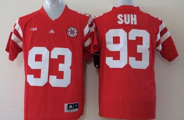 Nebraska Huskers #90 SUH Red Stitched Jersey