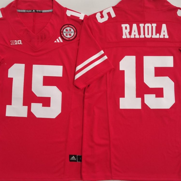 Nebraska Huskers Red #15 RAIOLA Stitched Jersey