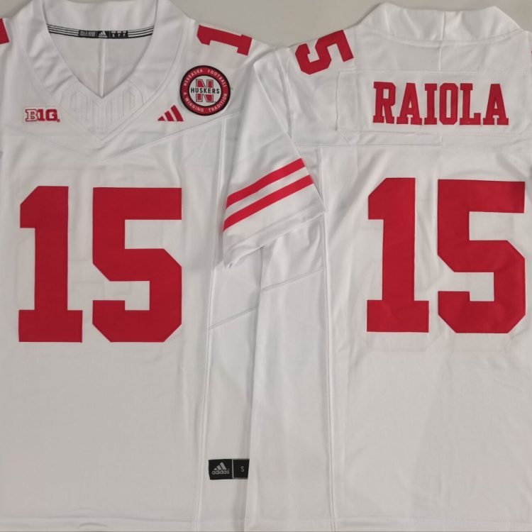 Nebraska Huskers White #15 RAIOLA Stitched Jersey